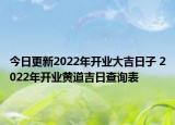今日更新2022年开业大吉日子 2022年开业黄道吉日查询表