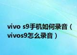 vivo s9手机如何录音（vivos9怎么录音）