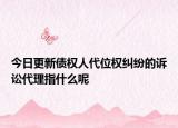 今日更新债权人代位权纠纷的诉讼代理指什么呢