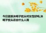 今日更新决明子枕头对女性好吗,决明子枕头适合什么人用