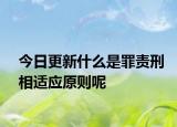今日更新什么是罪责刑相适应原则呢