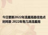 今日更新2022年流星雨最佳地点时间表 2022年有几场流星雨