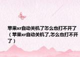 苹果xr自动关机了怎么也打不开了（苹果xr自动关机了,怎么也打不开了）