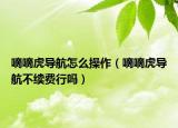 嘀嘀虎导航怎么操作（嘀嘀虎导航不续费行吗）