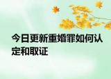 今日更新重婚罪如何认定和取证