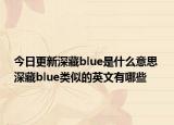 今日更新深藏blue是什么意思 深藏blue类似的英文有哪些