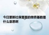 今日更新社保里面的缴费基数是什么意思啊