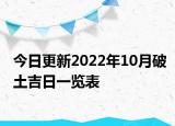 今日更新2022年10月破土吉日一览表