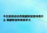 今日更新运动员跟腱断裂意味着什么 跟腱断裂恢复要多久