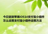今日更新苹果iOS14支付宝小组件怎么设置支付宝小组件设置方法