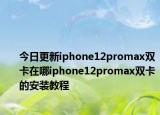 今日更新iphone12promax双卡在哪iphone12promax双卡的安装教程
