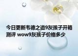 今日更新韦德之道9灰孩子开箱测评 wow9灰孩子价格多少