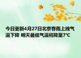 今日更新4月27日北京春雨上线气温下降 明天最低气温将降至7℃