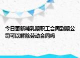 今日更新哺乳期职工合同到期公司可以解除劳动合同吗