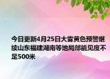 今日更新4月25日大雾黄色预警继续山东福建湖南等地局部能见度不足500米