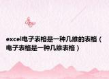 excel电子表格是一种几维的表格（电子表格是一种几维表格）
