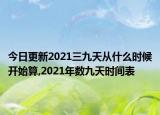 今日更新2021三九天从什么时候开始算,2021年数九天时间表