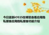 今日更新iOS15在哪里查看应用隐私报告应用隐私报告功能介绍