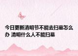 今日更新清明节不能去扫墓怎么办 清明什么人不能扫墓