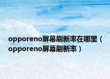 opporeno屏幕刷新率在哪里（opporeno屏幕刷新率）