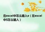 在excel中怎么输入e（在excel中$怎么输入）