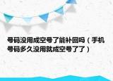 号码没用成空号了能补回吗（手机号码多久没用就成空号了了）