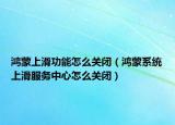 鸿蒙上滑功能怎么关闭（鸿蒙系统上滑服务中心怎么关闭）