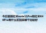 今日更新红米note11Pro和红米K40Pro有什么区别买哪个比较好