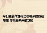 今日更新成都周边樱桃采摘园在哪里 樱桃最新采摘攻略