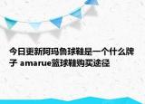 今日更新阿玛鲁球鞋是一个什么牌子 amarue篮球鞋购买途径