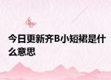 今日更新齐B小短裙是什么意思