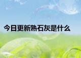 今日更新熟石灰是什么