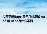 今日更新Bape 属于几线品牌 Aape 和 Bape有什么不同