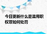 今日更新什么是滥用职权罪如何处罚