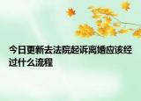 今日更新去法院起诉离婚应该经过什么流程