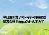 今日更新黄子韬kappa羽绒服质量怎么样 Kappa为什么不火了