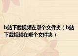 b站下载视频在哪个文件夹（b站下载视频在哪个文件夹）