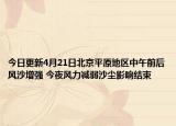 今日更新4月21日北京平原地区中午前后风沙增强 今夜风力减弱沙尘影响结束