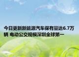 今日更新新能源汽车保有量达6.7万辆 电动公交规模深圳全球第一