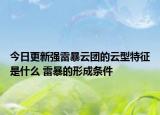 今日更新强雷暴云团的云型特征是什么 雷暴的形成条件
