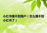 小红书搜不到用户（怎么搜不到小红书了）
