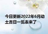 今日更新2022年6月动土吉日一览表来了