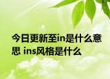 今日更新至in是什么意思 ins风格是什么