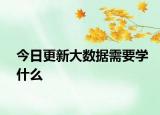今日更新大数据需要学什么