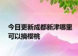 今日更新成都新津哪里可以摘樱桃