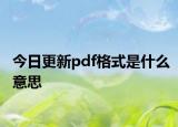 今日更新pdf格式是什么意思