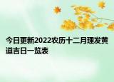 今日更新2022农历十二月理发黄道吉日一览表