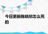 今日更新陈晓旭怎么死的