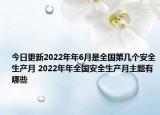 今日更新2022年年6月是全国第几个安全生产月 2022年年全国安全生产月主题有哪些