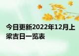 今日更新2022年12月上梁吉日一览表